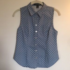 Women’s Chambray Polka Dot Tank Top